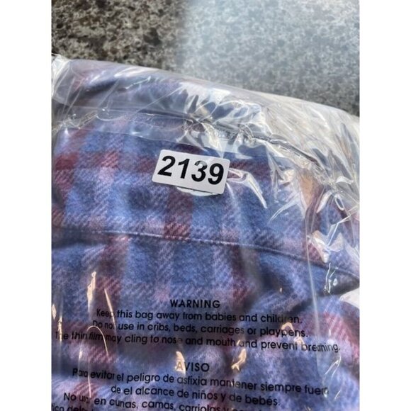 Tailorbyrd Plaid Button-Up Shirt "The Sweatertshirt" Blue/Red Check Men's‎ Large - Picture 15 of 15